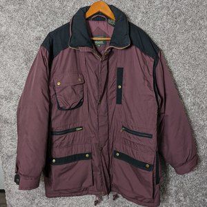 Vintage Men’s Scandia Woods Maroon Puffer Jacket Coat Size Large